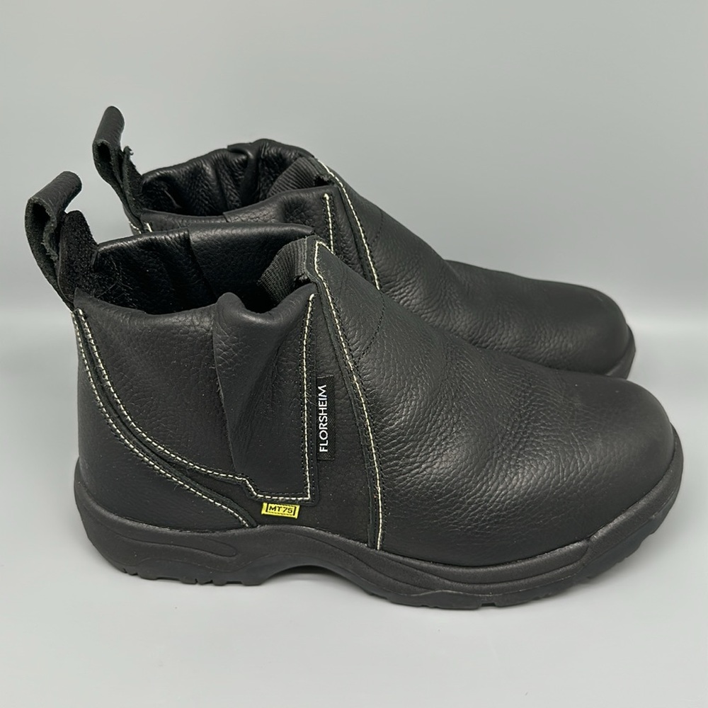 Florsheim Hercules Steel Toe Black Leather Work Boots‎ Men's Sz 10 EEE
